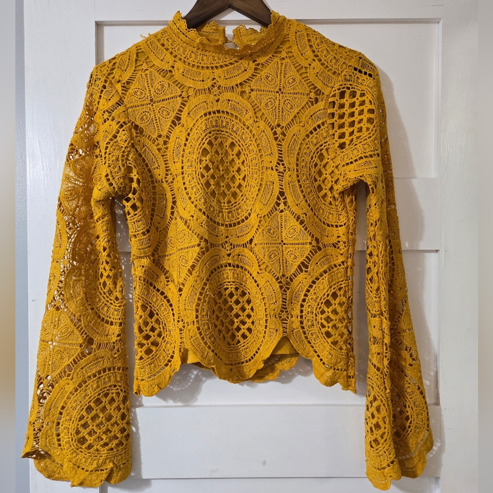 Yellow Lace Women's Top